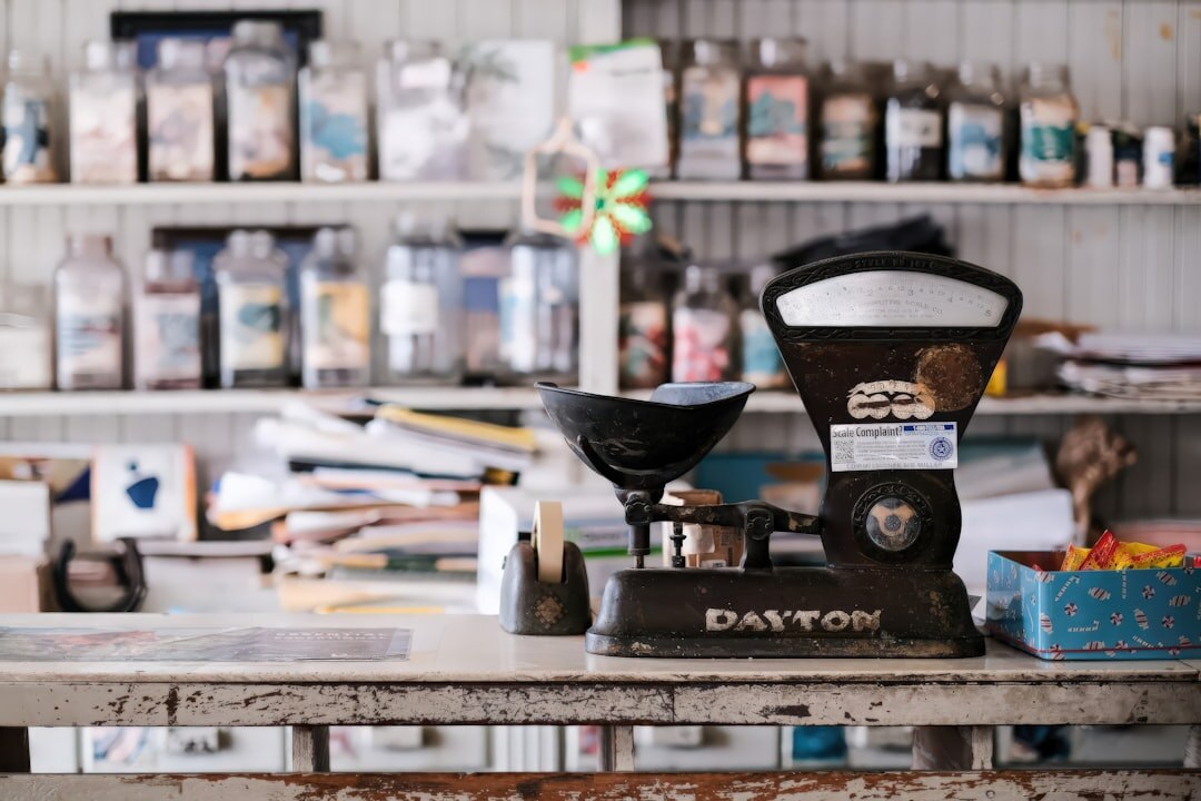 vintage cash register in store